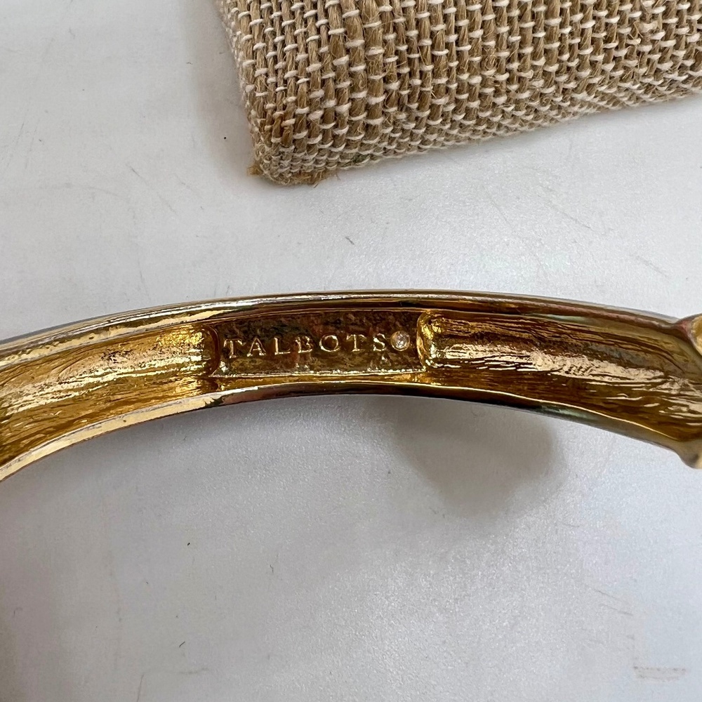 Talbots Jeweled Black Enamel Clamper Bracelet - Picture 6 of 6